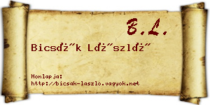 Bicsák László névjegykártya