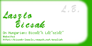 laszlo bicsak business card